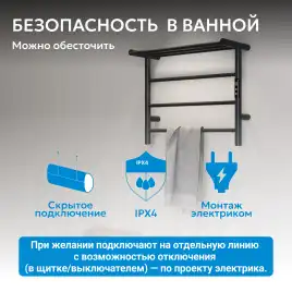 Полотенцесушитель электрический 60х50 ABBER Standard AH4614MB черный матовый