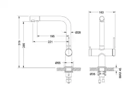 Смеситель для кухни Aquatek Европа AQ1385CR с подключением к фильтру с питьевой водой, Хром