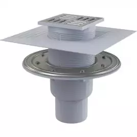 Душевой трап AlcaPlast 105х105/50, подводка – прямая, решетка – нержавеющая сталь APV2324