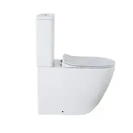 Унитаз напольный Azario Grado AZ-2141 безободковый, с бачком и сидением микролифт, Белый глянцевый