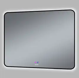 Зеркало Grossman ELEGANS-норма BLACK 100х80 17100802 с подстветкой, сенсорный выключатель, с подогревом, Черный матовый