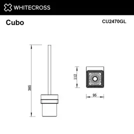 Ершик для унитаза Whitecross CUBO gold, CU2470GL, Золото глянцевое