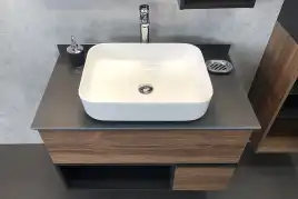 Тумба с умывальником Comforty Штутгарт 90 Дуб темно-коричневый, 00-00002868