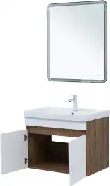 Тумба под раковину Aquanet Оптима 70 дуб рустикальный/белый сатин, 344792