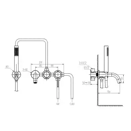 Смеситель для ванны AVS Slimmer брашир золото, 811-110-BG