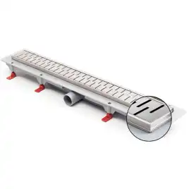 Душевой лоток Azario Medium 45 см AZ-CH 450 MN с перфорированной решеткой, Хром матовый