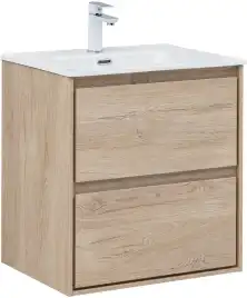 Тумба под раковину Aquanet Милан 60 дуб светлый, подвесная, 336382
