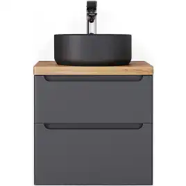 Тумба под раковину Jorno WOOD 60 wood.01.60/P/GR Серый антрацит