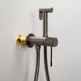 Гигиенический душ со смесителем AVS SEEME 811-331-GM, оружейная сталь