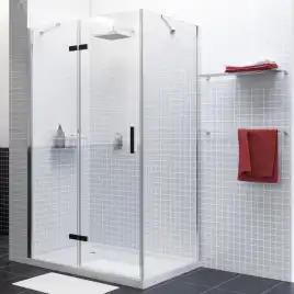 Душевой уголок WasserKRAFT Aller 10H 120х100 10H10LBLACK MATT профиль Черный / Хром стекло Прозрачное