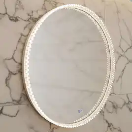 Зеркало Azario Лайвли D80, АZ-LED012125 с подсветкой и диммером, подогрев, белый матовый