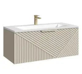 Тумба под раковину Grossman Блисс 100 подвесная, бежевый матовый (1010049)