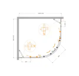 Душевой уголок CEZARES MOLVENO-RH-22-110/100-C-Cr-IV прозрачное стекло, профиль Хром
