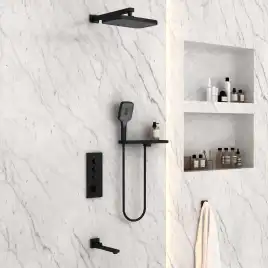 Душевая система  Vincea  VSFW-431T1RMB VSFW-431T1RMB  с термостатом, встраиваемая, черный матовый