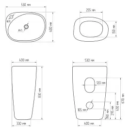 Раковина AVS Элис 53x40 белая