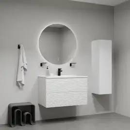 Тумба с раковиной IDDIS Bild 80, подвесная, Белая, BIL80W0i95K