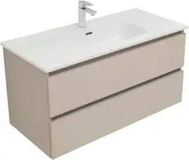 Тумба под раковину Aquanet Вега 2.0 100 бежевый, подвесная, 337939