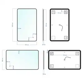 Зеркало с подсветкой AVS Неро 60x100 см, черное
