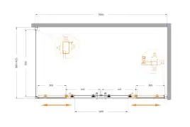 Душевой уголок CEZARESMOLVENO-AH-2/1-170/90-C-Cr-IV стекло Прозрачное, профиль Хром