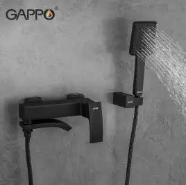 Смеситель для ванны Gappo G3207-6 с коротким изливом, Черный матовый