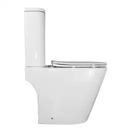 Унитаз напольный Azario Berton AZ-6093 безободковый, смыв Торнадо, с бачком и сидением микролифт, Белый глянцевый
