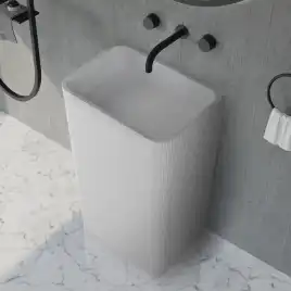 Раковина напольная ABBER STEIN 50х35х85 AS2505-H, прямоугольная, белая матовая