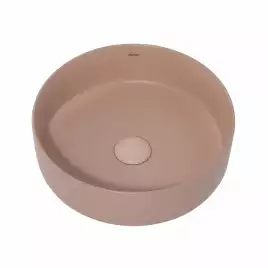 Раковина накладная ABBER BEQUEM 36х36х12 AC2108MBB, круглая, бежевая матовая