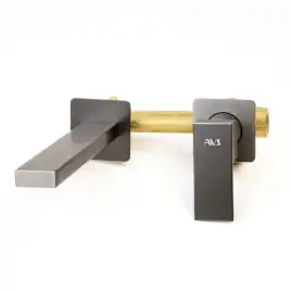 Смеситель для раковины AVS Cube 811-202-GM встраиваемый, с внутренней частью, оружейная сталь