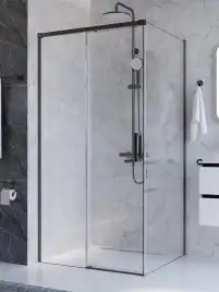 Душевой уголок CEZARES PLANE-AH-1-100/80-C-GM прозрачное стекло, профиль Оружейная сталь