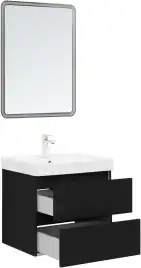 Тумба под раковину Aquanet Вега 2.0 60 черный, подвесная, 337953