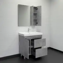 Тумба с умывальником Comforty Осло 80Н Бетон светлый, 00-00012959