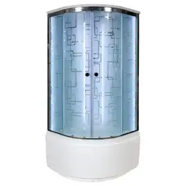 Душевая кабина AvaCan EM5011LED+GM 110x110 см, высокий поддон, с крышей