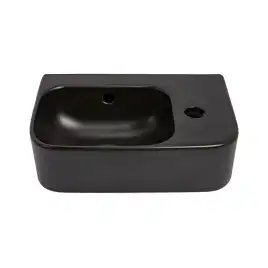 Рукомойник AVS Грэйс 37x25 L, черный матовый с донным клапаном