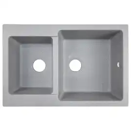 Кухонная мойка AZARIO Ostin 770x510х210 искусственный мрамор, двойная, цвет серый: CS00105243
