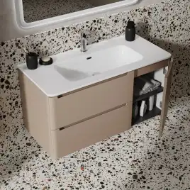 Тумба с раковиной IDDIS Edifice 100, подвесная, Капучино, EDI10C0i95K