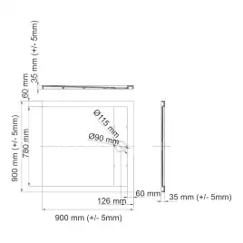 Душевой поддон WasserKRAFT Wiese 84T 90х90 из искусственного камня 84T03 Серый