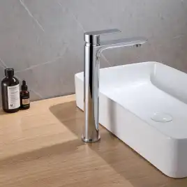 Смеситель для накладной раковины Abber Weiss Insel AF8011, однорычажный, высокий, Хром