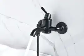 Смеситель для ванны Aquatek Классик AQ1540MB, однорычажный, с коротким изливом, Черный матовый