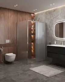 Душевой уголок CEZARES MOLVENO-AH-11-130/90-P-Cr стекло Матовое рифленая, профиль Хром