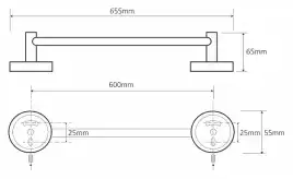 Полотенцедержатель 65 cм BEMETA OMEGA хром 104104042