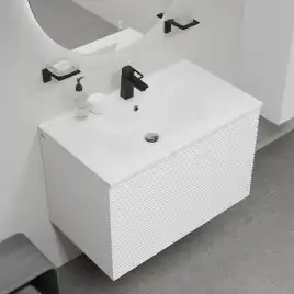 Тумба с раковиной IDDIS Bild 80, подвесная, Белая, BIL80W0i95K