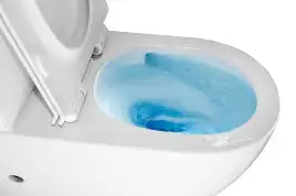 Унитаз напольный Azario CORSA AZ-2062T безободковый, смыв Торнадо, с бачком и сидением микролифт, Белый глянцевый