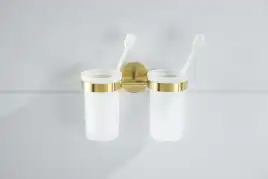Стакан для ванной Aquatek Европа AQ4117BG двойной, Золото матовое