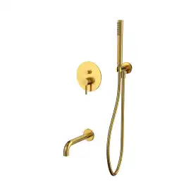 Душевая система для ванны WHITECROSS Y brushed gold YSET06GLB, скрытого монтажа, Золото брашированное