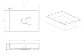 Раковина накладная ABBER STEIN 50х35х10 AS2621, прямоугольная, белая матовая
