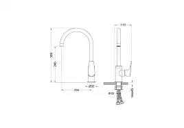 Смеситель для кухни Aquatek Бетта AQ1182MB поворотный излив, Черный матовый