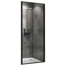 Душевая дверь Abber Sonnenstrand 80 см, AG04080B, профиль Черный, стекло Прозрачное