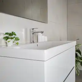 Тумба с раковиной AVS Вернисаж 100 белая глянцевая (раковина белая), подвесная 2 ящика, N814-01-1000WG-02-1010WG