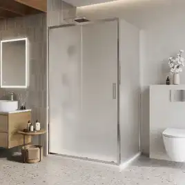 Душевой уголок BelBagno LUCE-AH-1-120/90-P-Cr стекло рифленное матовое, профиль Хром