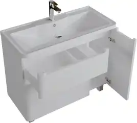 Тумба под раковину Grossman Адель 100 напольная, белая глянцевая (1010002)